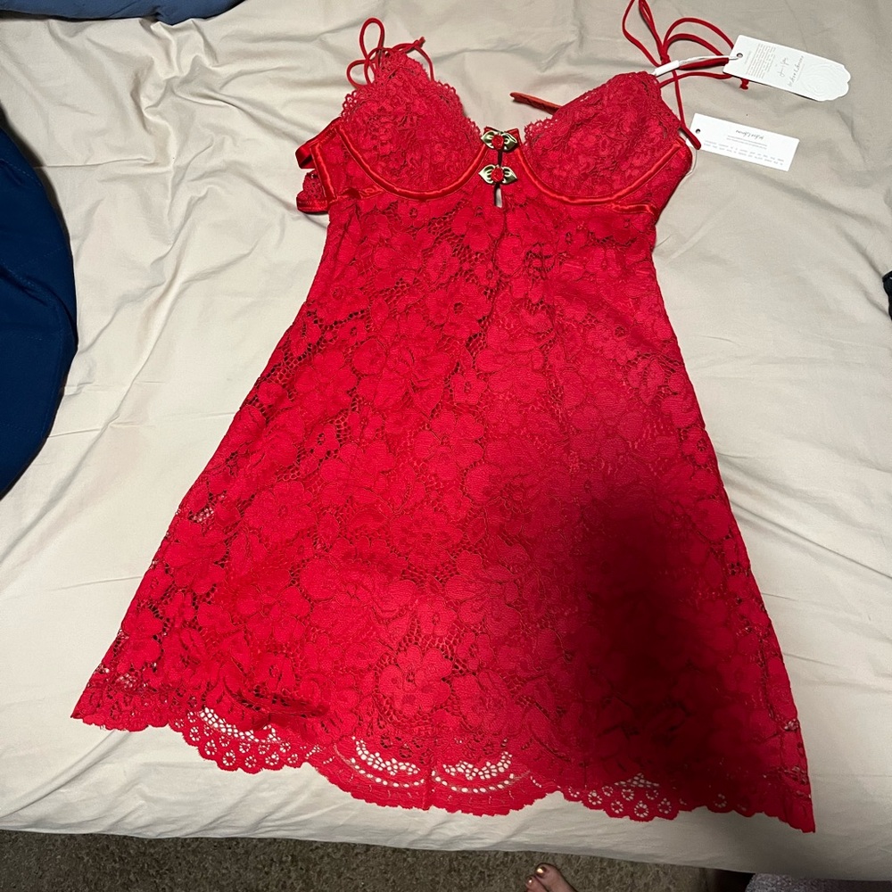 Creamsicle Lace Slip Dress by For Love & Lemons